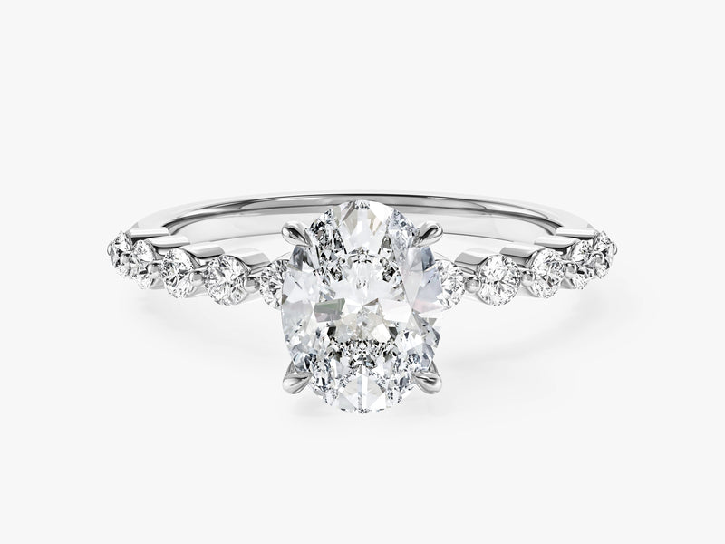 Oval Cut Shared Prong Lab Grown Diamond Engagement Ring