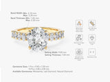 Shared Double Prong Oval Lab Grown Diamond Engagement Ring