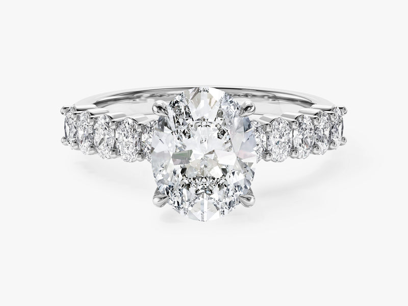 Shared Double Prong Oval Lab Grown Diamond Engagement Ring