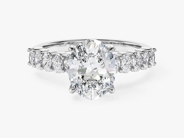 Shared Double Prong Oval Moissanite Engagement Ring