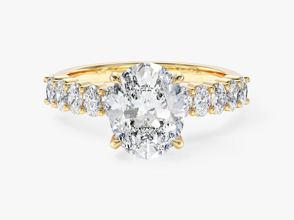 Shared Double Prong Oval Moissanite Engagement Ring
