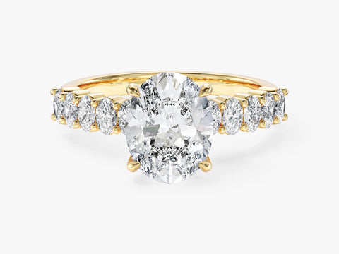 Shared Double Prong Oval Moissanite Engagement Ring