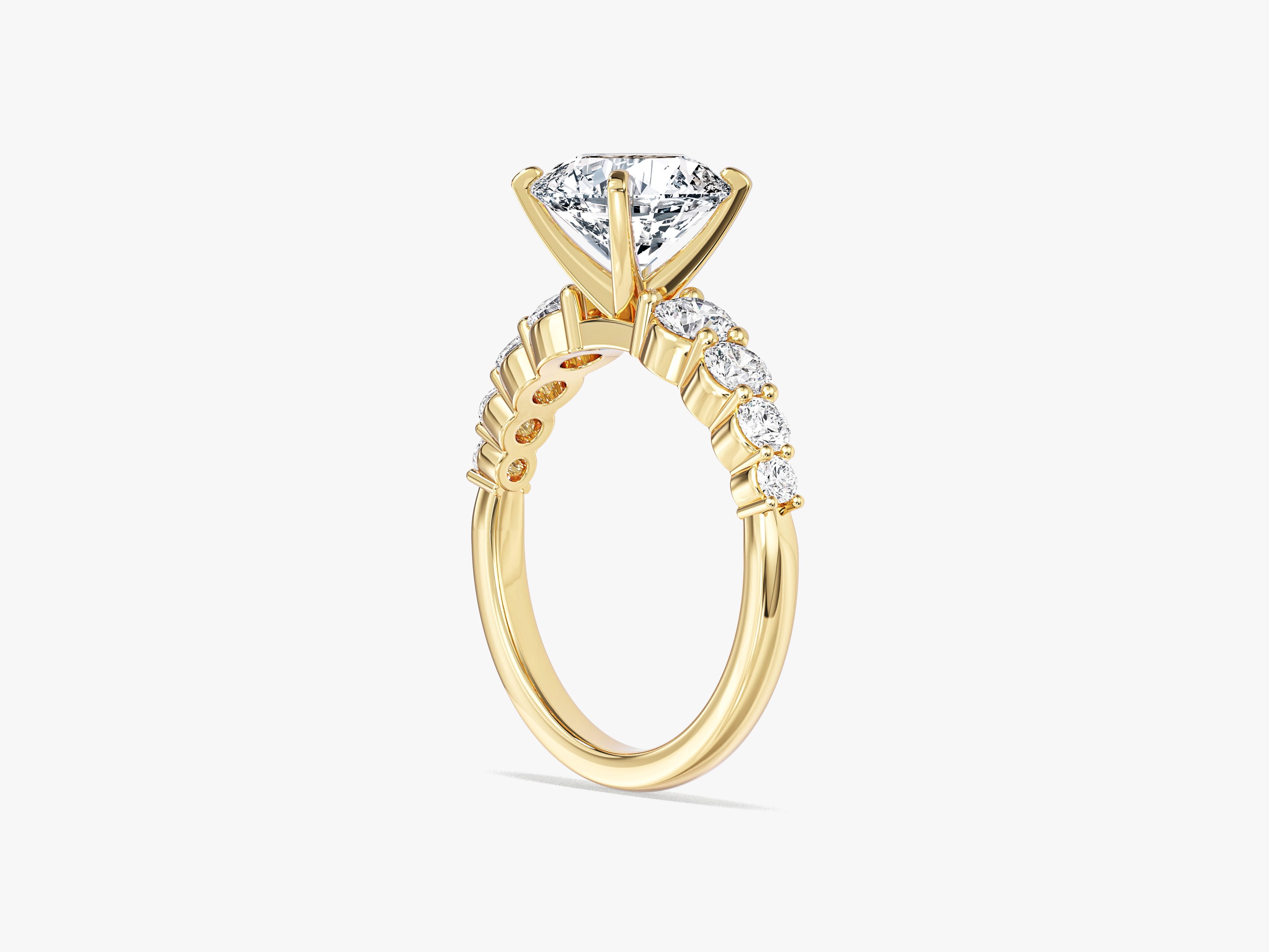 Shared Double Prong Round Lab Grown Diamond Engagement Ring