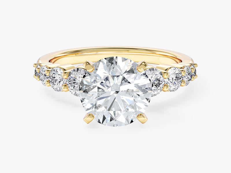 Shared Double Prong Round Moissanite Engagement Ring