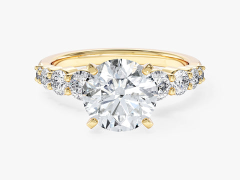 Shared Double Prong Round Moissanite Engagement Ring