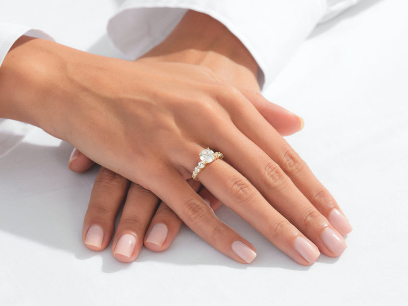 Shared Double Prong Round Lab Grown Diamond Engagement Ring