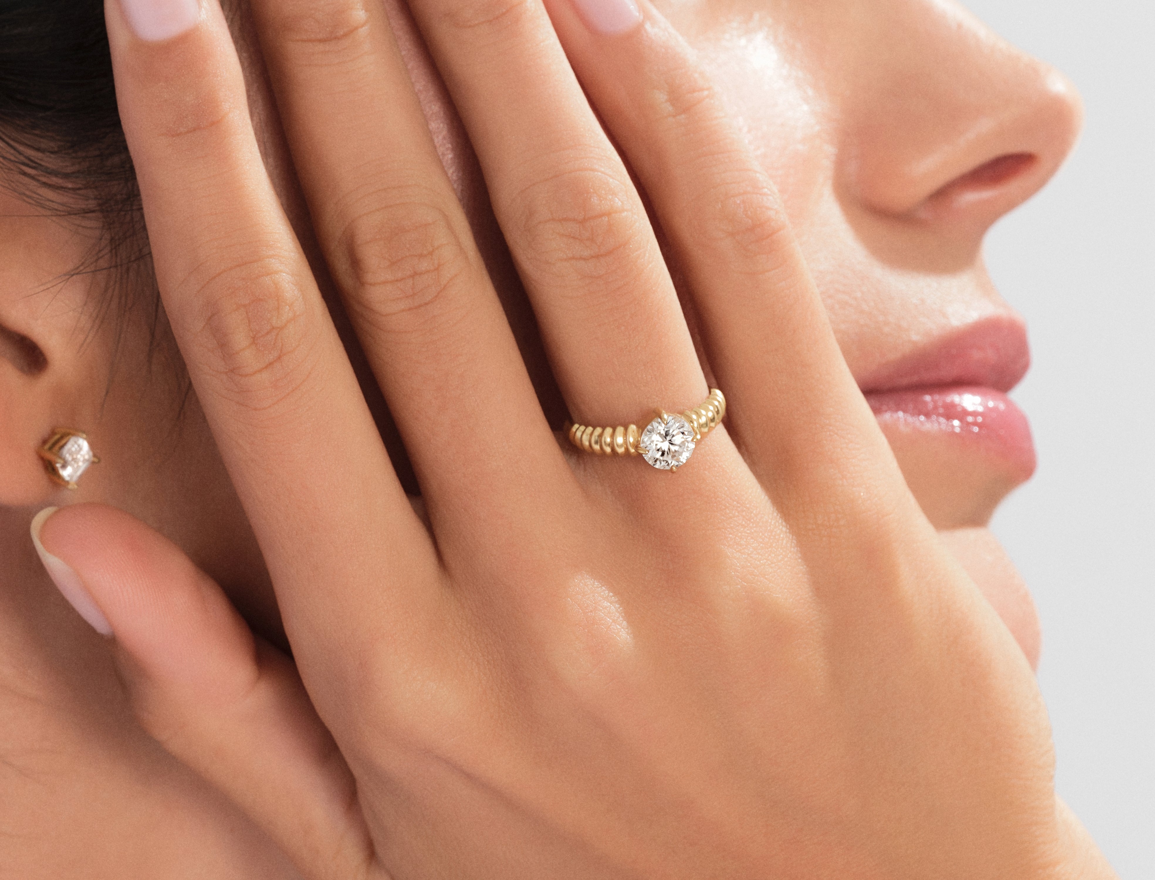 Dome Natural Diamond Engagement Ring