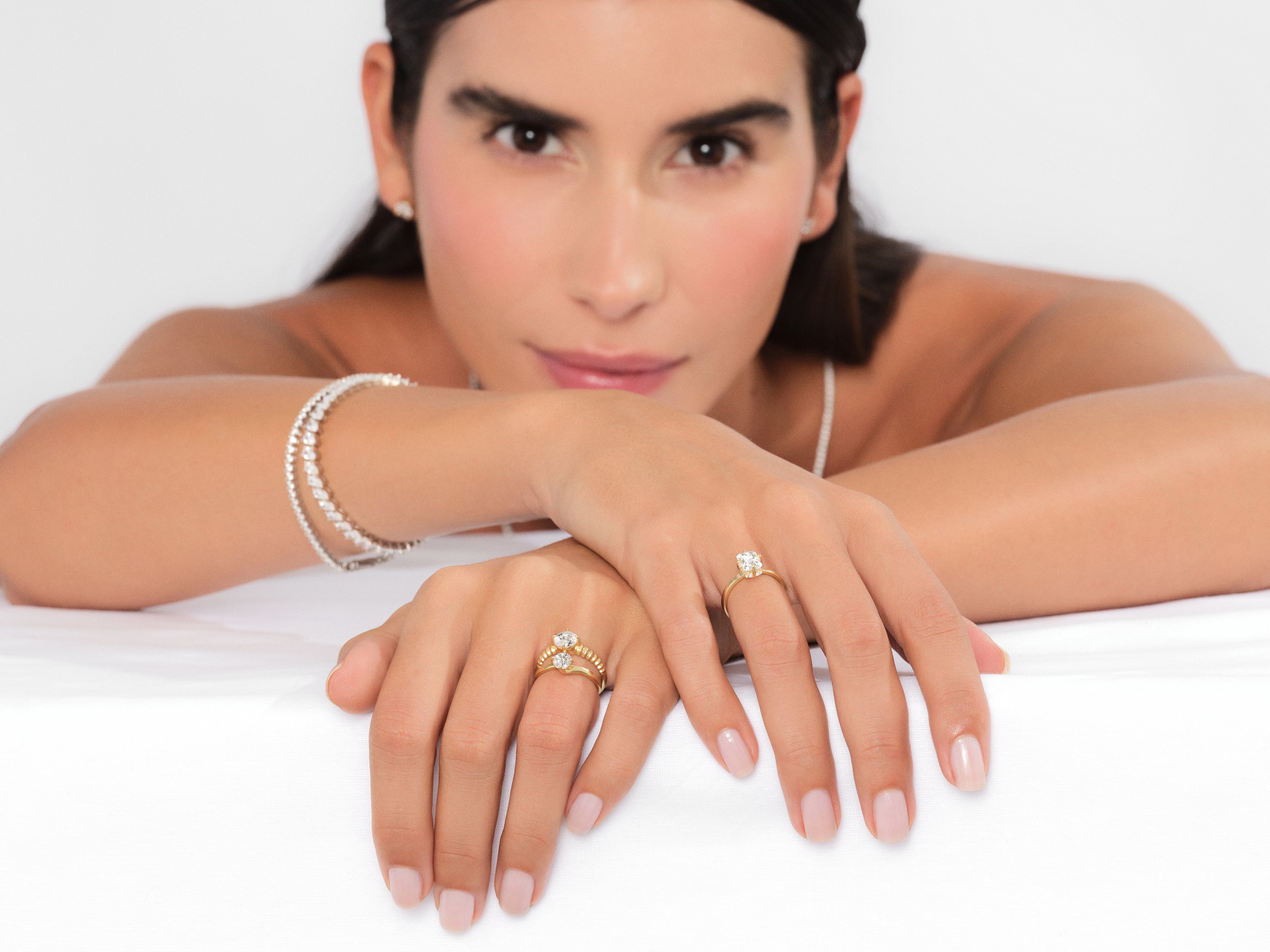 Dome Natural Diamond Engagement Ring