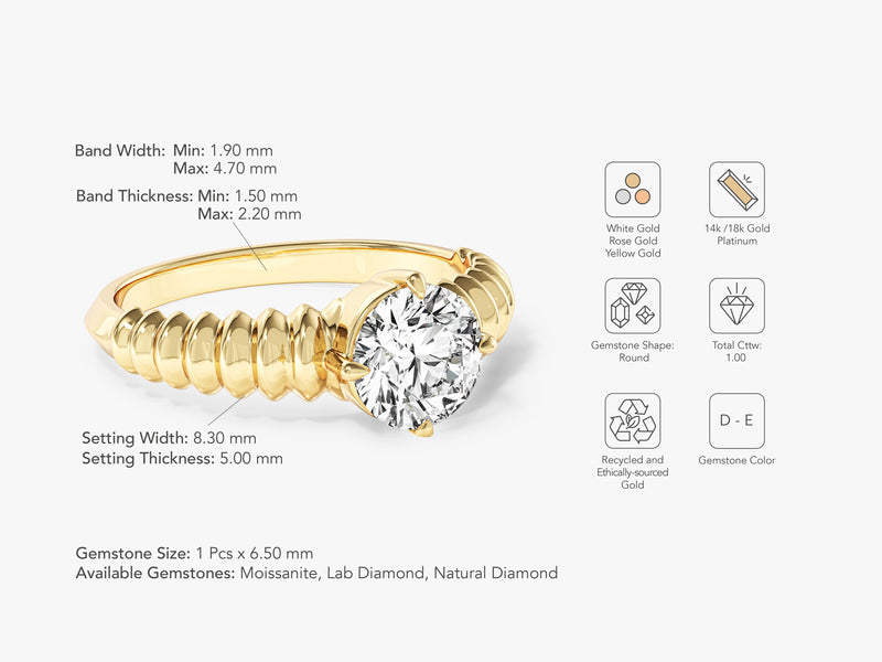 Dome Moissanite Engagement Ring