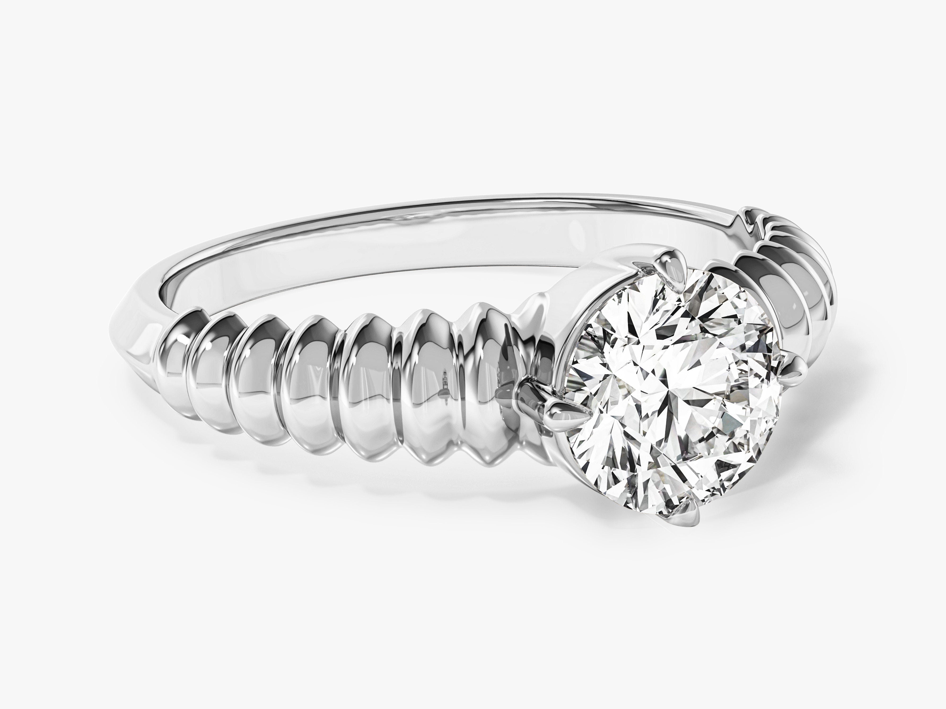 Dome Moissanite Engagement Ring