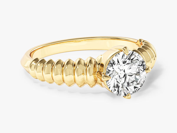 Dome Moissanite Engagement Ring