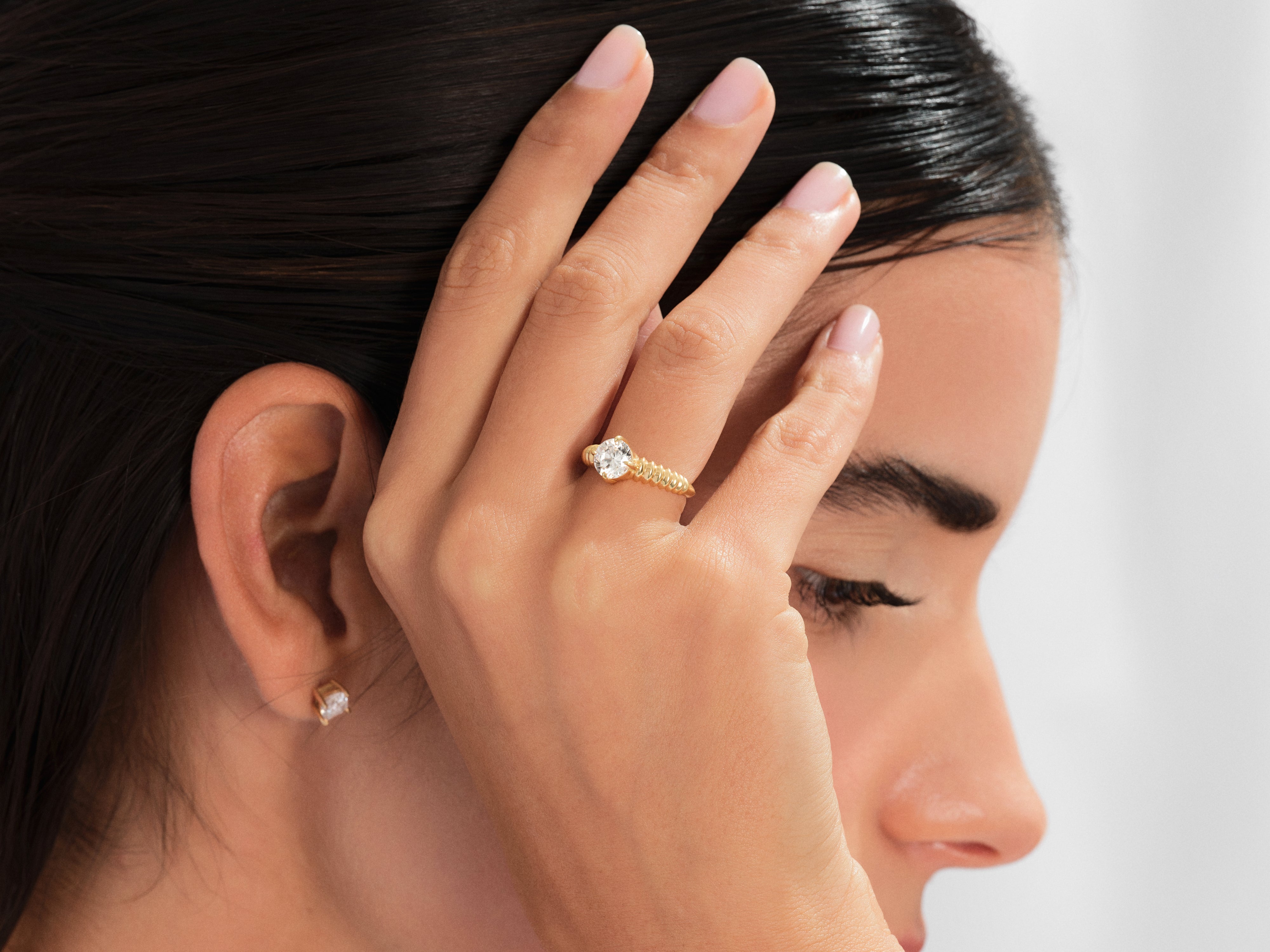 Dome Lab Grown Diamond Engagement Ring