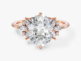 Floral Cluster Oval Lab Grown Diamond Engagement Ring