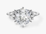 Floral Cluster Oval Moissanite Engagement Ring