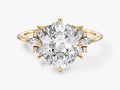 Floral Cluster Oval Moissanite Engagement Ring