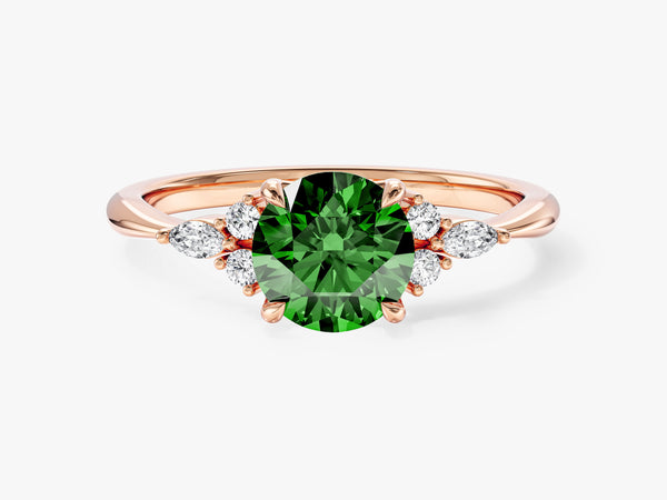 Cluster Gemstone Engagement Ring