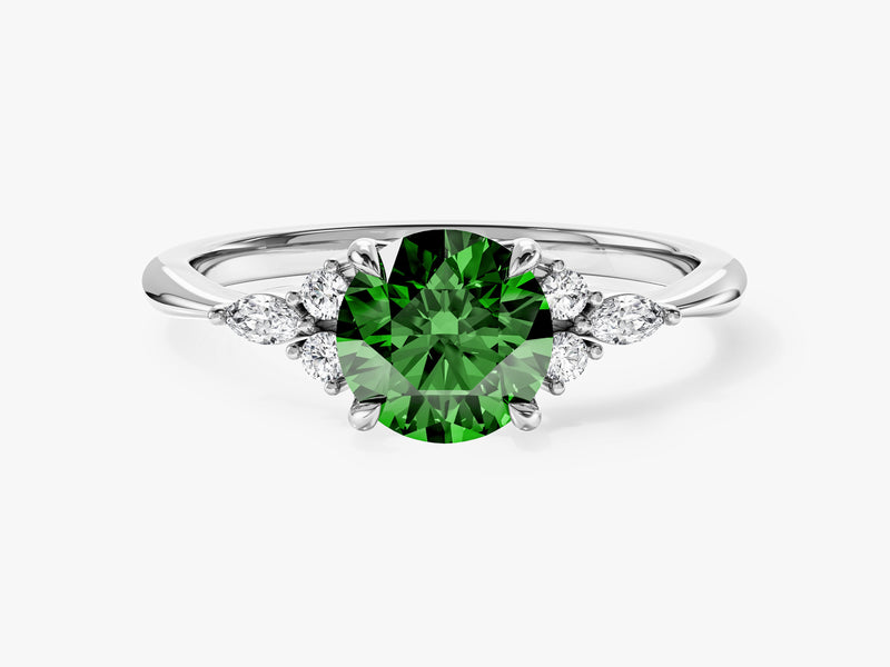 Cluster Gemstone Engagement Ring