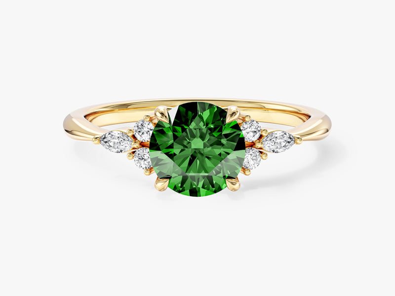 Cluster Gemstone Engagement Ring