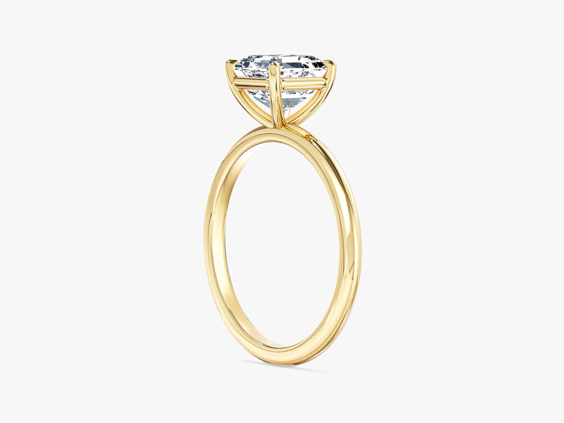 Gold ring with asscher cut diamond engagement ring