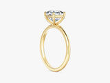 Gold ring with asscher cut diamond engagement ring