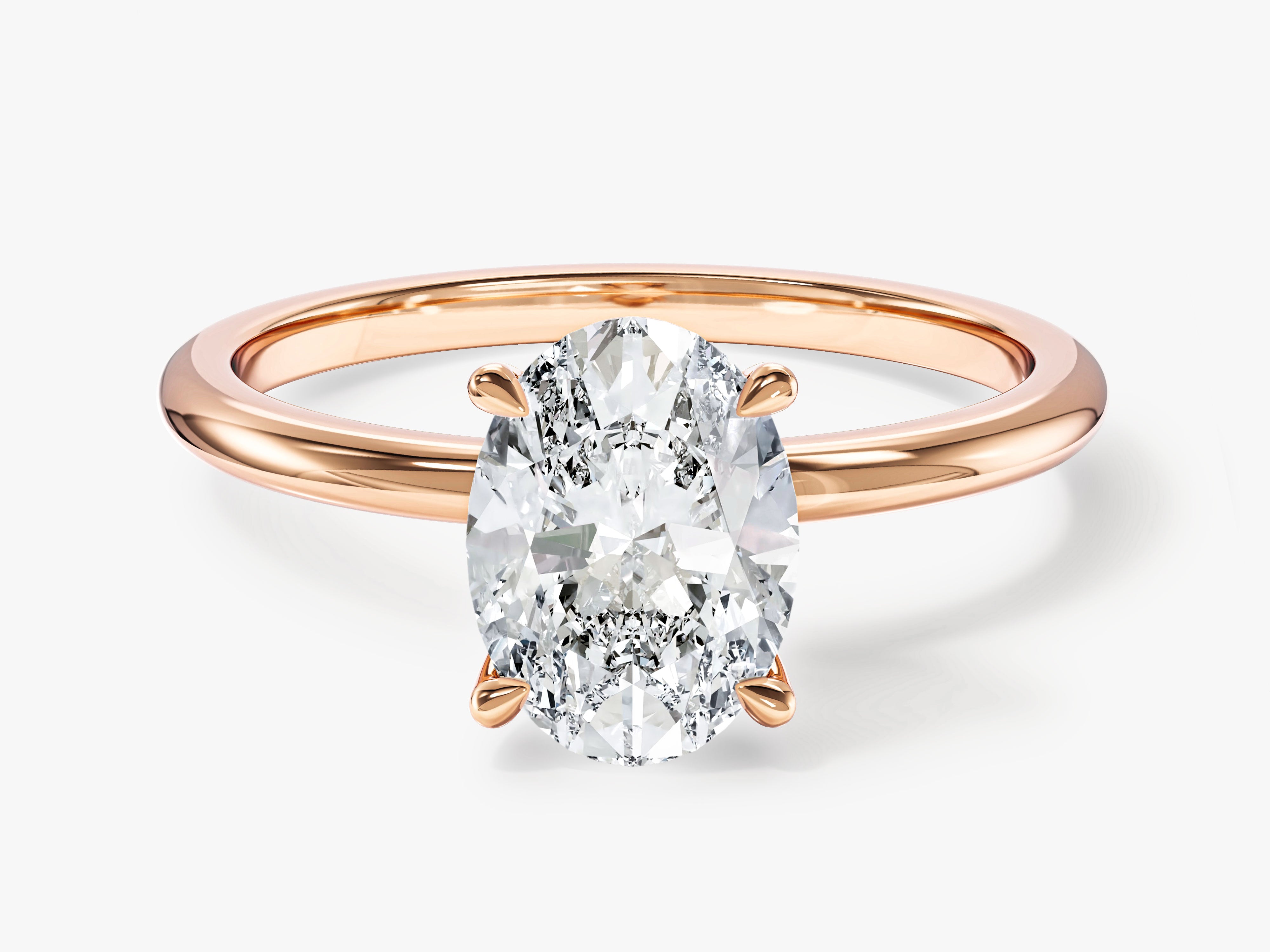 Rose gold oval diamond engagement ring jewelry