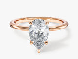 Rose gold pear cut diamond engagement ring
