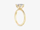 Gold ring with cushion cut diamond engagement ring