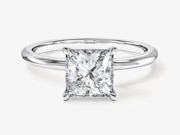Princess cut diamond engagement ring in white gold