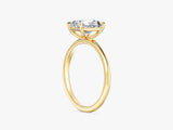 Gold ring with radiant cut diamond engagement ring jewelry