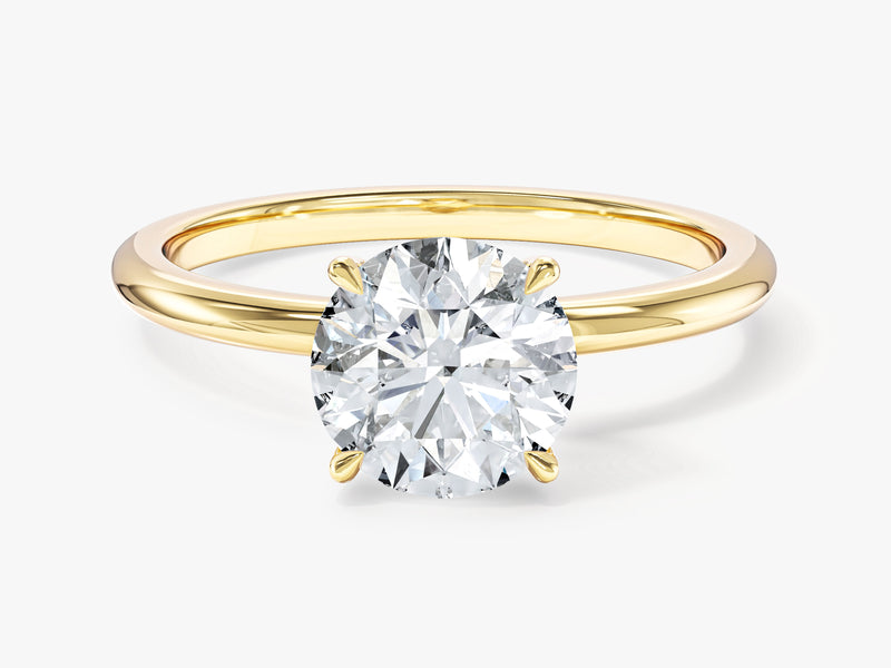Gold solitaire diamond engagement ring jewelry