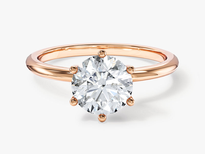 Rose gold engagement ring with a sparkling diamond