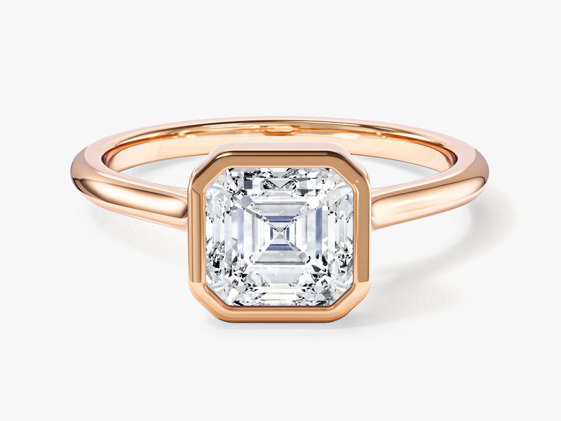 Bezel Asscher Lab Grown Diamond Engagement Ring (1.50 CT)
