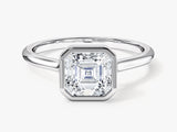 Bezel Asscher Moissanite Engagement Ring (1.50 CT)