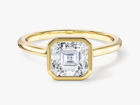 Bezel Asscher Moissanite Engagement Ring (1.50 CT)