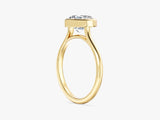 Gold ring with a bezel-set diamond, jewelry