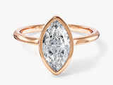 Rose gold ring with marquise diamond engagement jewelry