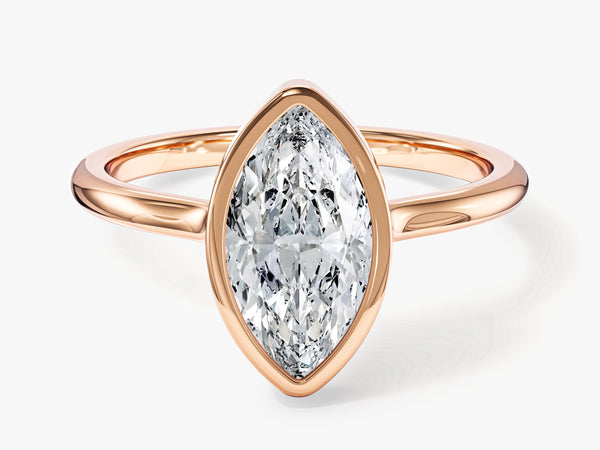 Rose gold ring with marquise diamond engagement jewelry