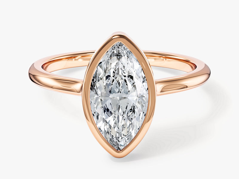 Rose gold ring with marquise diamond engagement jewelry