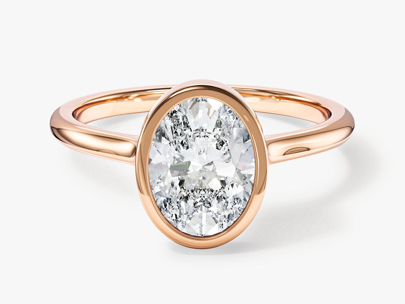 Rose gold oval diamond engagement ring