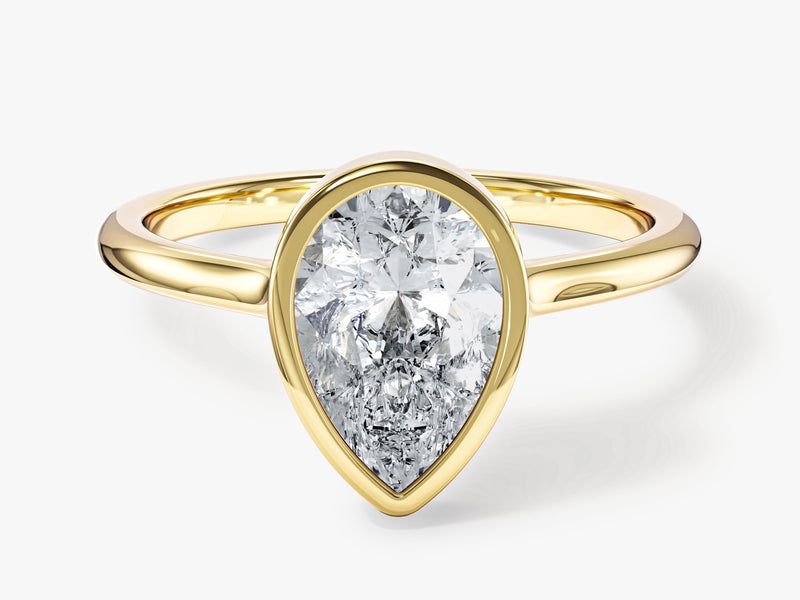 Gold pear-cut diamond engagement ring from jewelry company