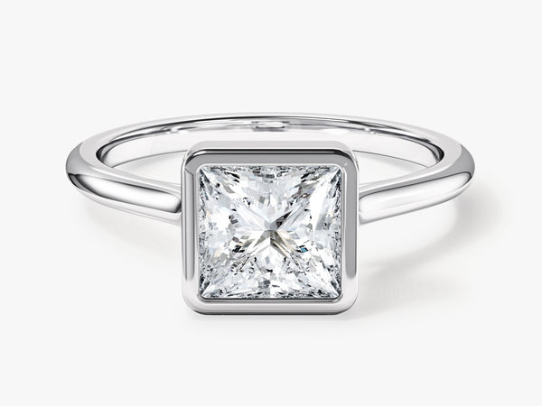 Bezel Princess Lab Grown Diamond Engagement Ring (1.50 CT)