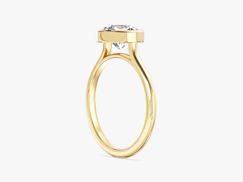 Gold ring with bezel-set diamond, fine jewelry, engagement ring