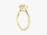 Gold ring with a bezel-set diamond, fine jewelry design