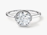 Round Bezel Solitaire Lab Grown Diamond Engagement Ring (1.50 CT)