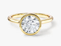 Round Bezel Solitaire Moissanite Engagement Ring (1.50 CT)