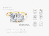 Pear and Emerald Cut Toi et Moi Moissanite Engagement Ring (3.00 CT)