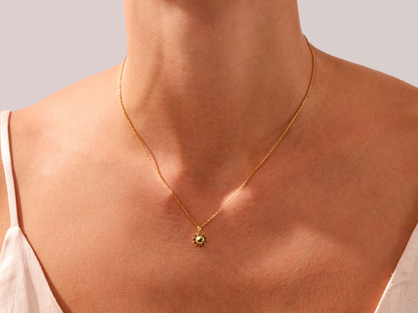 Helios Necklace in 14k Solid Gold