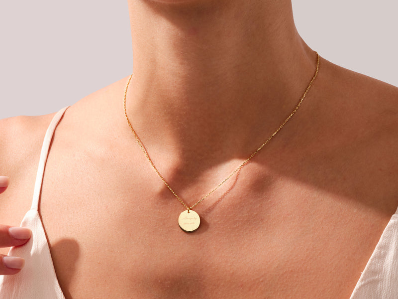 Message Charm Necklace in 14k Solid Gold