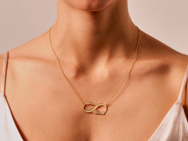 Infinity Name Necklace in 14k Solid Gold
