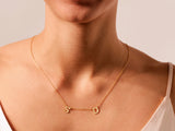 Double Initial Necklace in 14k Solid Gold